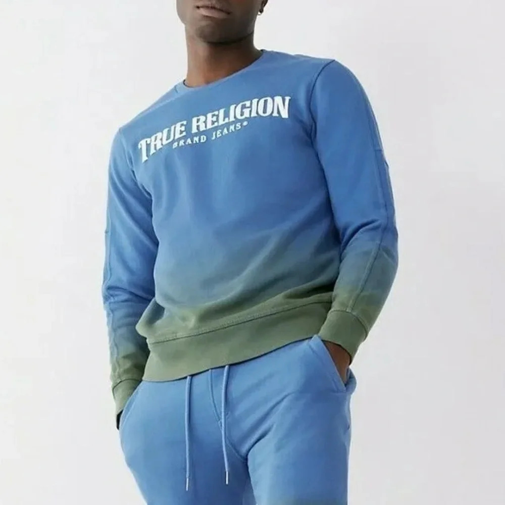 True Religion Ombre Pullover Sweatshirt in Federal Blue - NWOT - Size 2XL